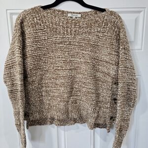 Madewell Brown Knit Cardigan with Button Accents